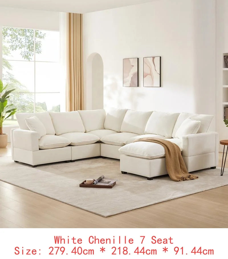 110in 7-Seat Modern U-Shape Modular Sofa Set,