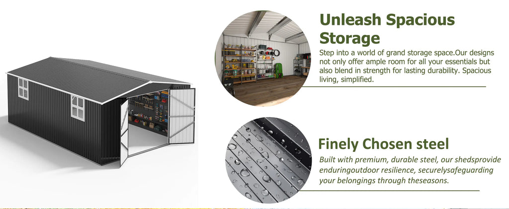 VIWAT 10x10~12x18FT Outdoor Metal Storage