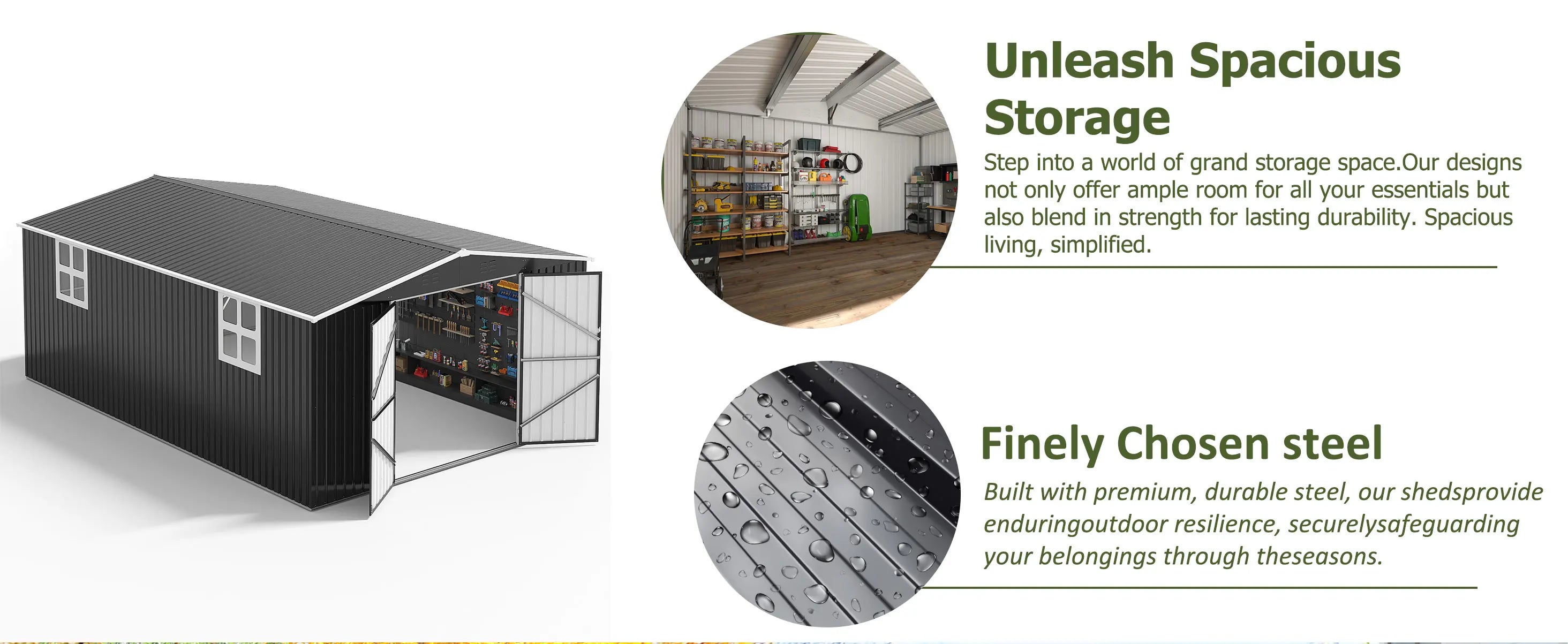 VIWAT 10x10~12x18FT Outdoor Metal Storage