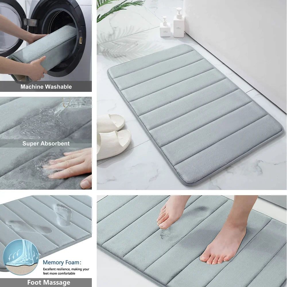 Super Absorbent Bath Mat Memory Foam non slip,