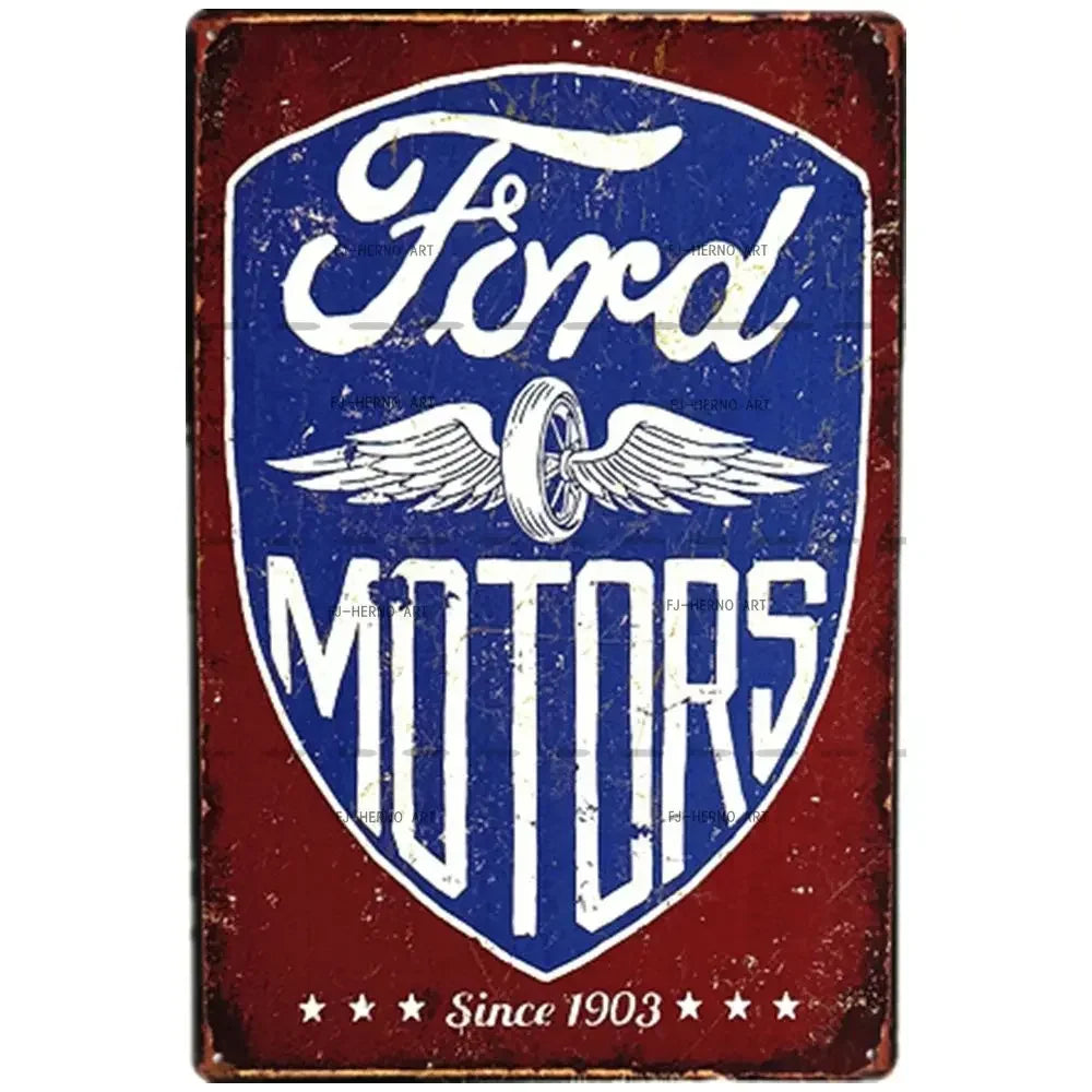 Vintage Motor Oil Gas Car Tin Sign