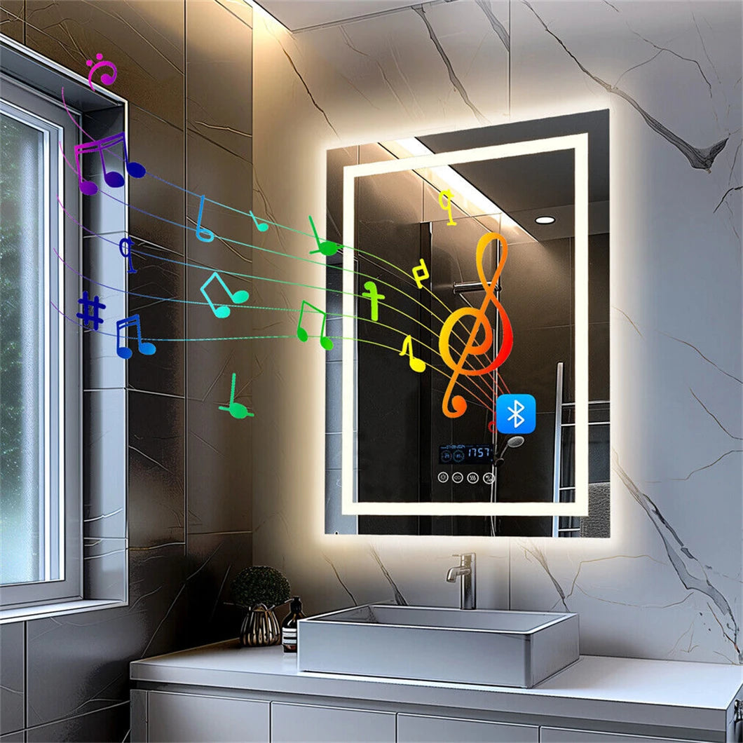 Smart LED Bathroom Mirror  w Bluetooth ,Anti-Fog