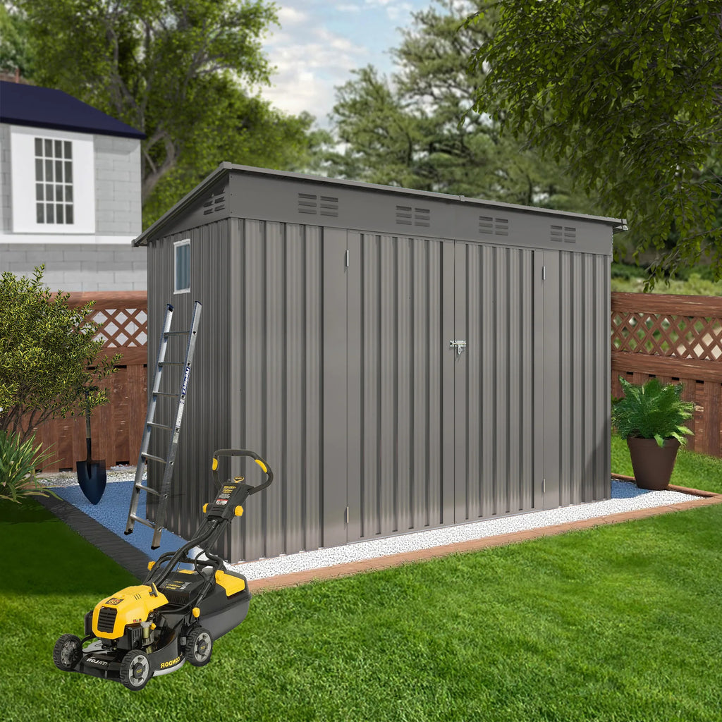 4 x 9 FT Outdoormetal garden Storage Shed