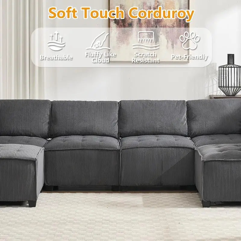 Modular Sectional Sofa U-Shaped Couch