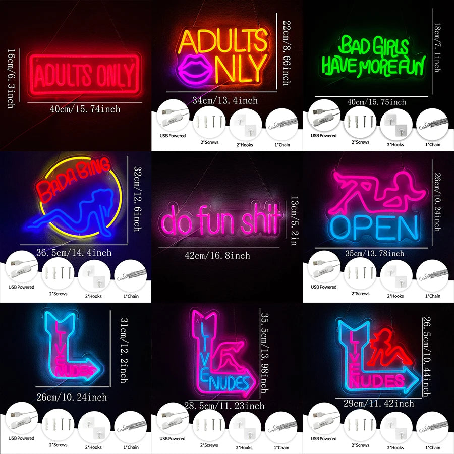 Live Nudes Neon Sign for Wall Décor,