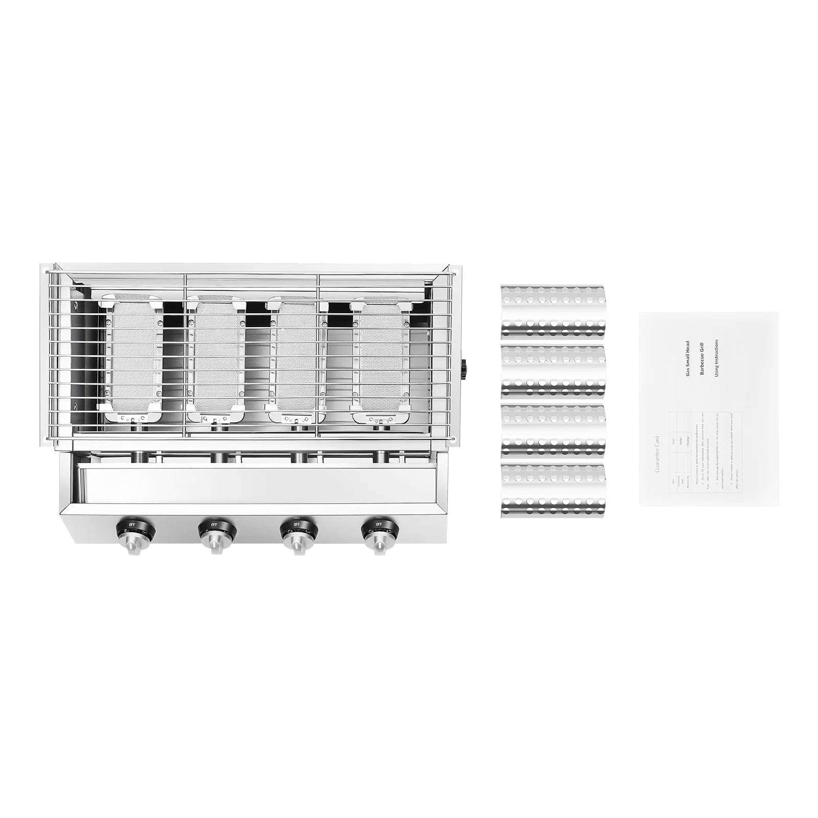 Professional 4-Burner Stainless Steel Portable Gas Grill