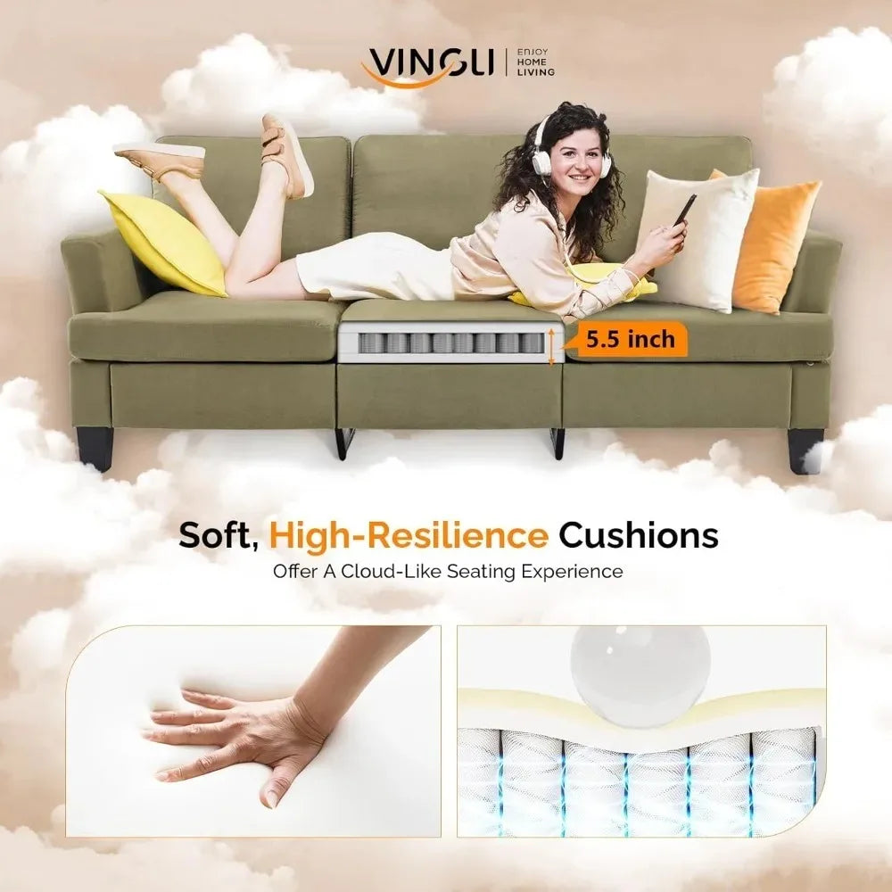 Olive Green 83" Sofa Couches