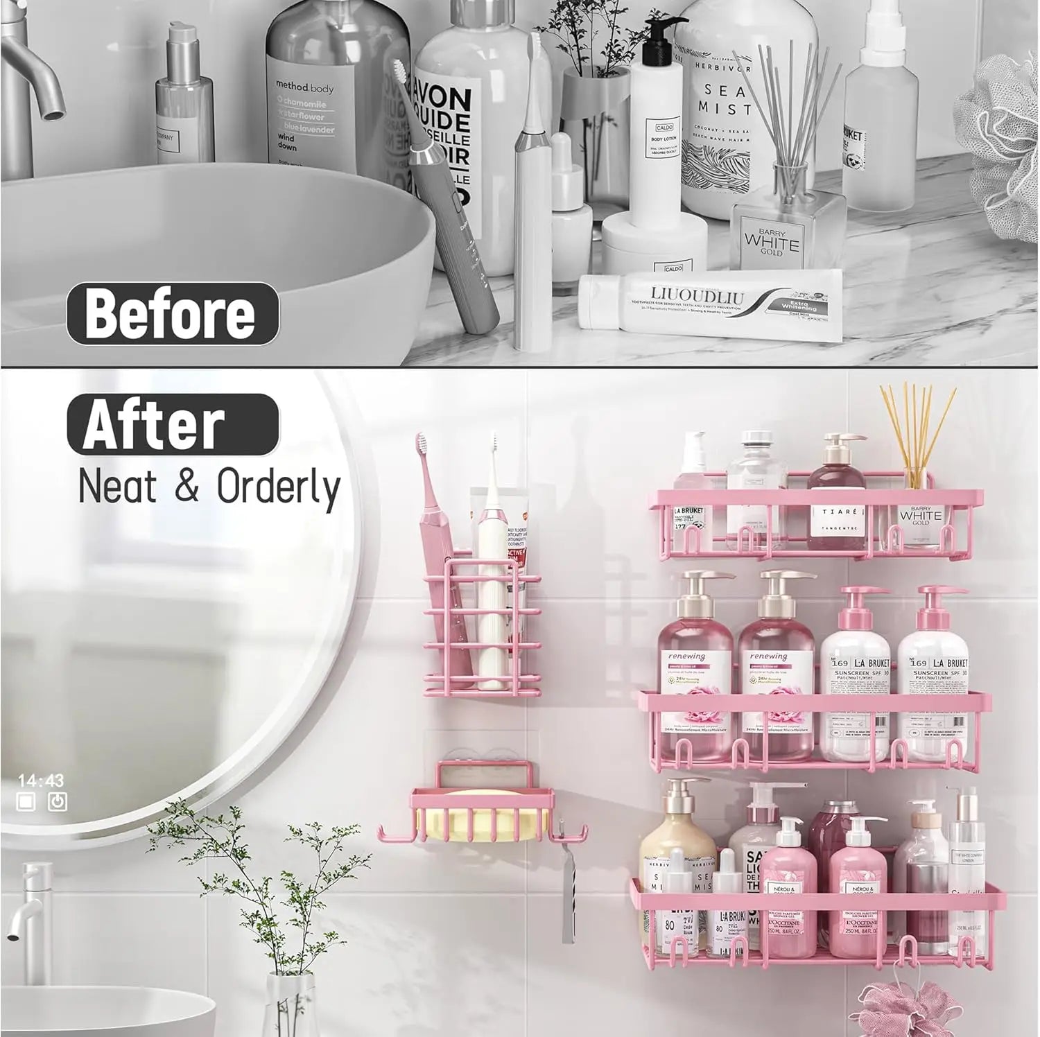 5-Pack Shower Caddy Organizer