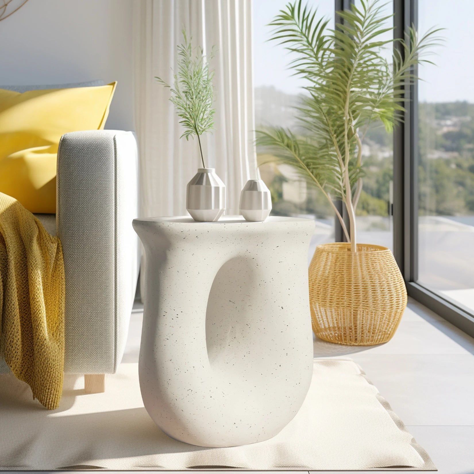 U-shaped Geometric Side End Table Coffee Table