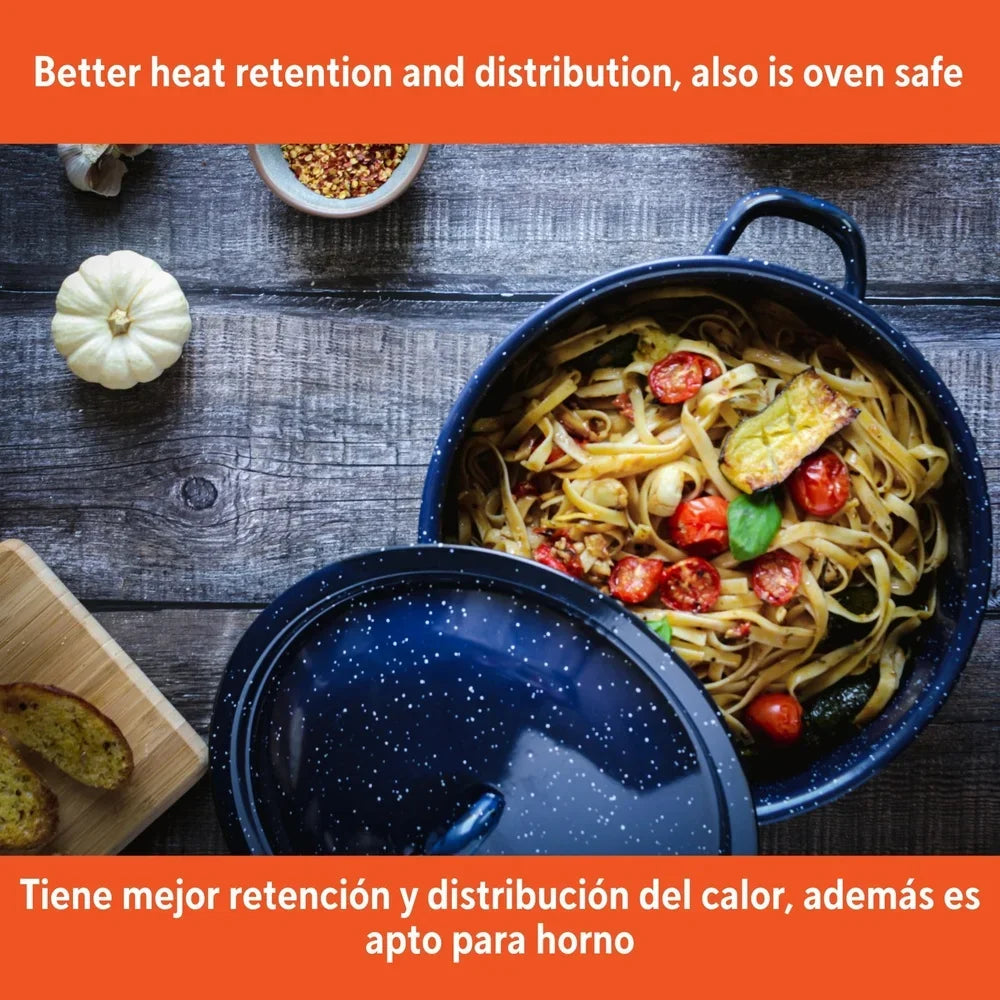 Steel Enamel Stock Pot Double Handles Oven Safe