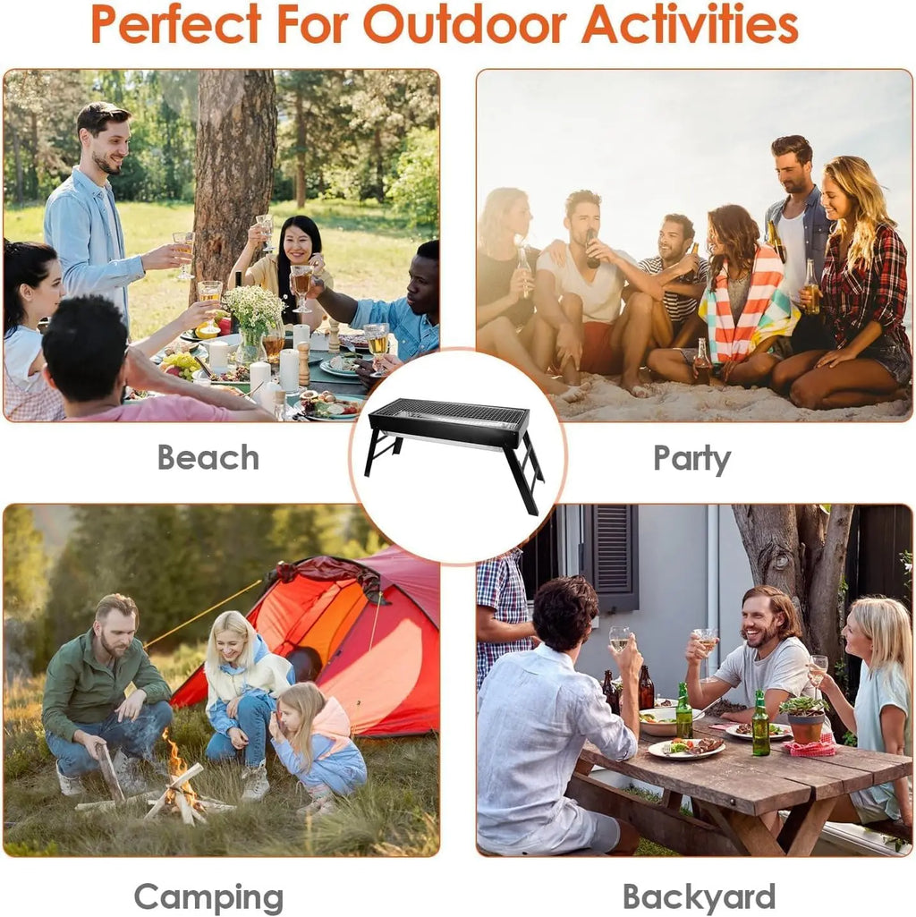 Portable Charcoal Grill 24'x13'x9', Lightweight Folding