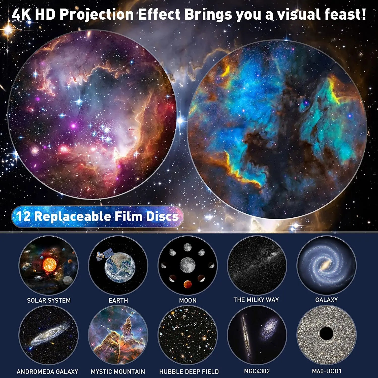 Star Projector,13 in 1 Planetarium Galaxy Projecto,360°Rotation,