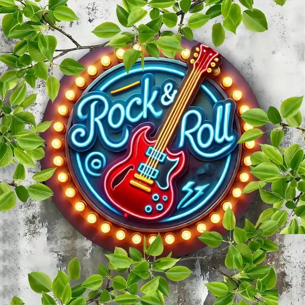 Rock 'n' Roll Metal 2D Neon Sign Wall Art,
