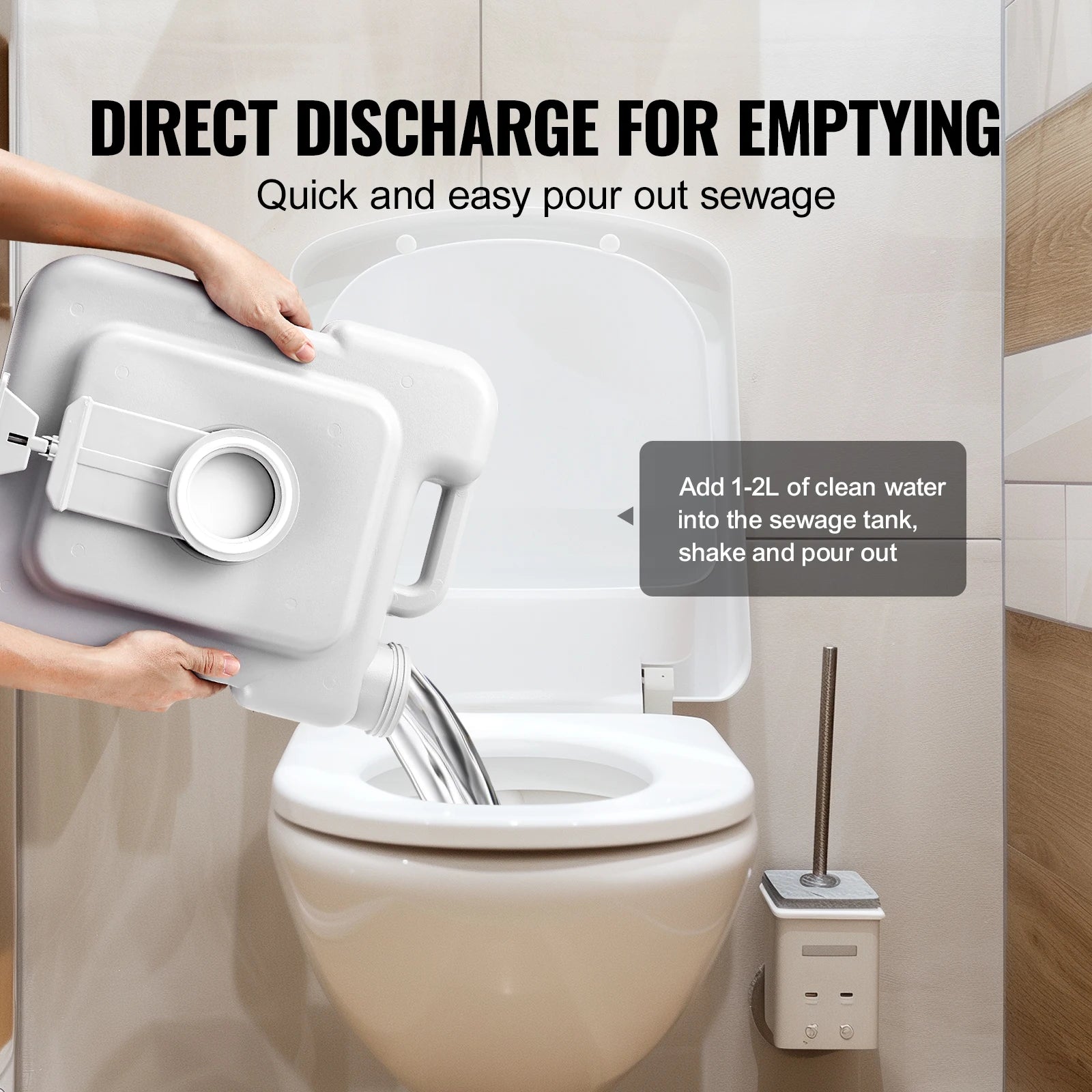 Portable Toilet for Camping Porta Potty Push-Button