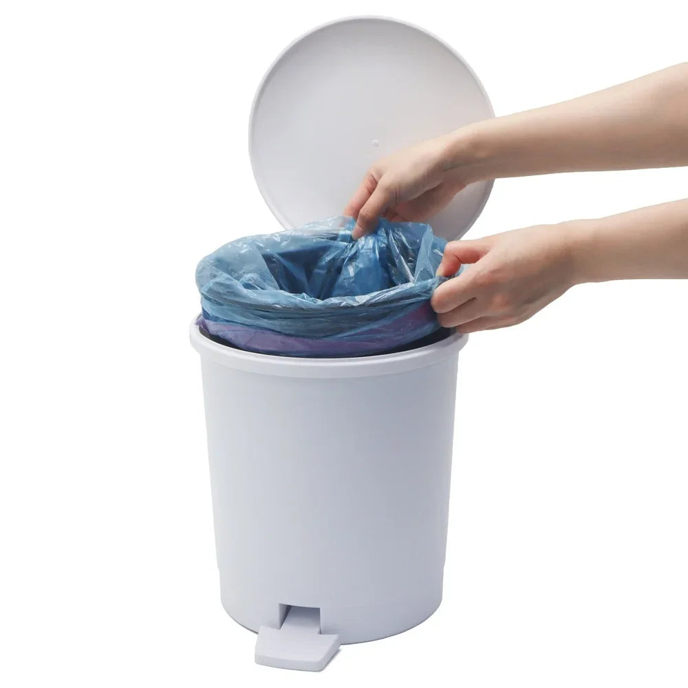 Round Plastic Step Trash Can 1.5 Gallon