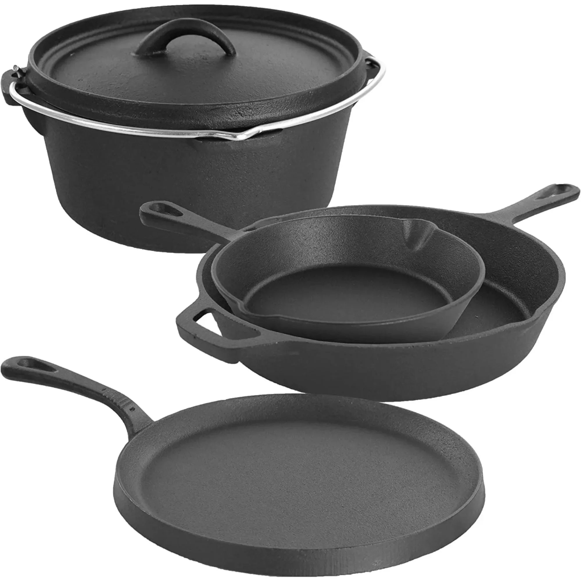 Pre-Seasoned 5-Piece Cast Iron Cookware Set,