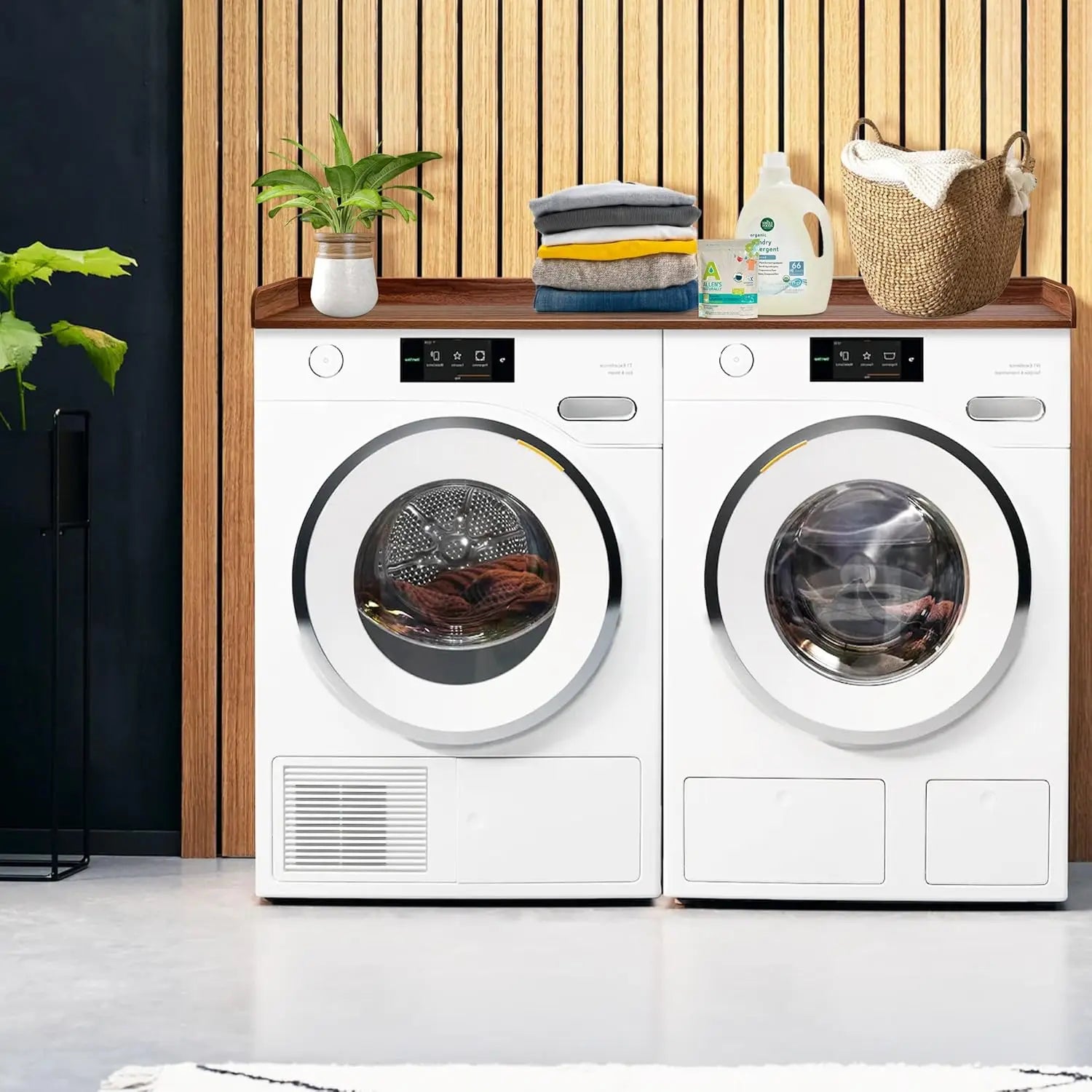 Solid Wood Laundry Countertop for Front-Load Washers and Dryers,