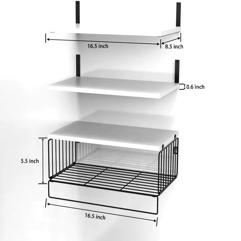 Wall Mounted Floating Shelves 3 Wood Bathroom