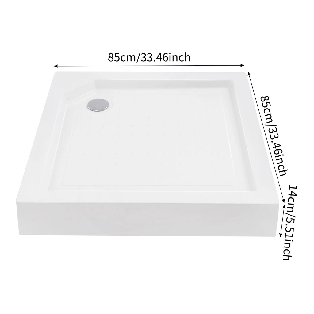 85*85*14cm Shower Base with Drain Hose 260kg/570lbs