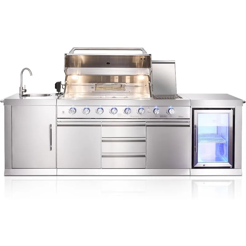 Deluxe 8-Burner Stainless Steel  Gas Grill,