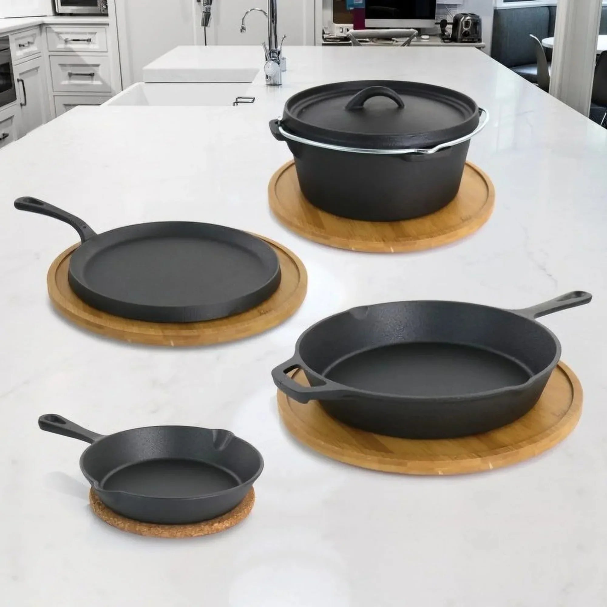 Pre-Seasoned 5-Piece Cast Iron Cookware Set,