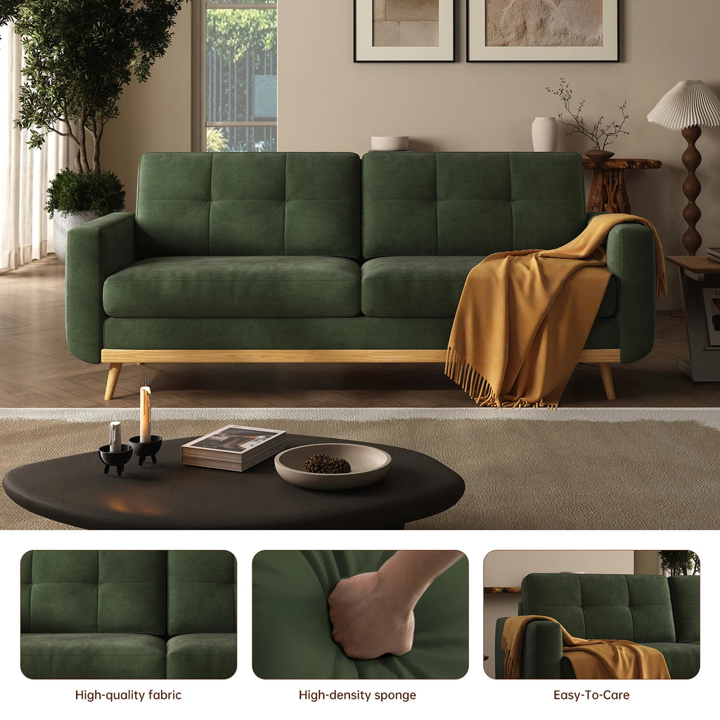 Modern Loveseat Sofa with Wooden Legs