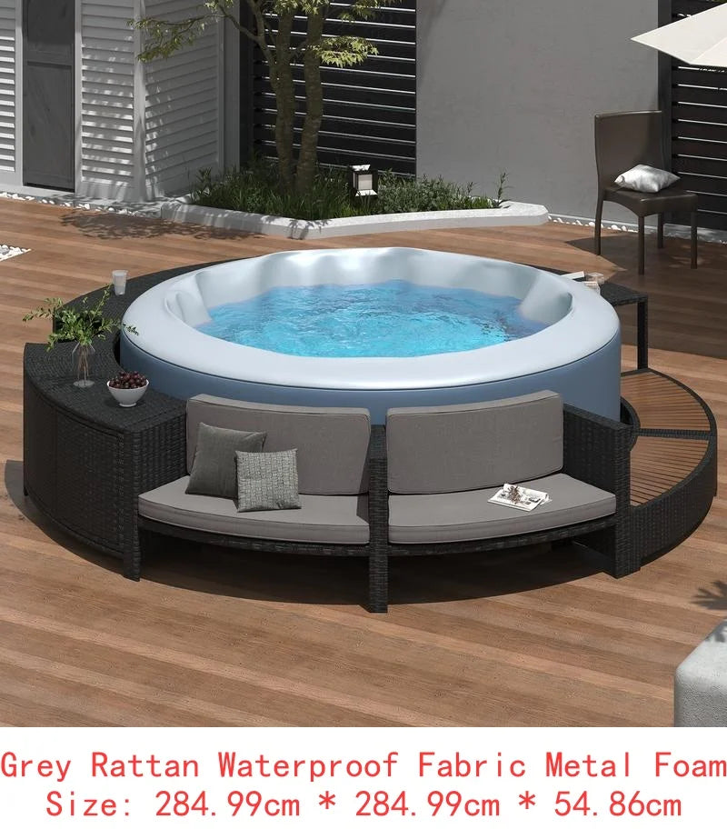 Rattan Sofa Set with Storage, Mini Sofa