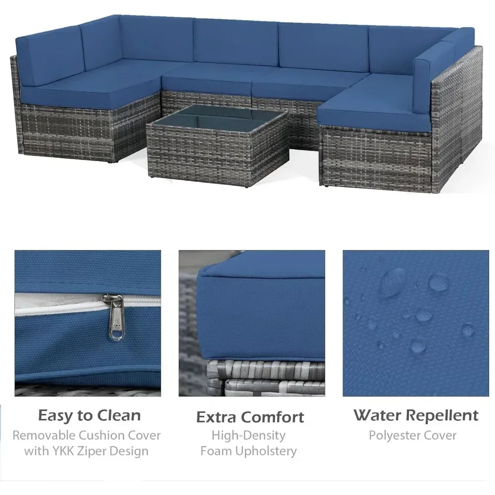 7 Piece Outdoor Patio Furniture Set