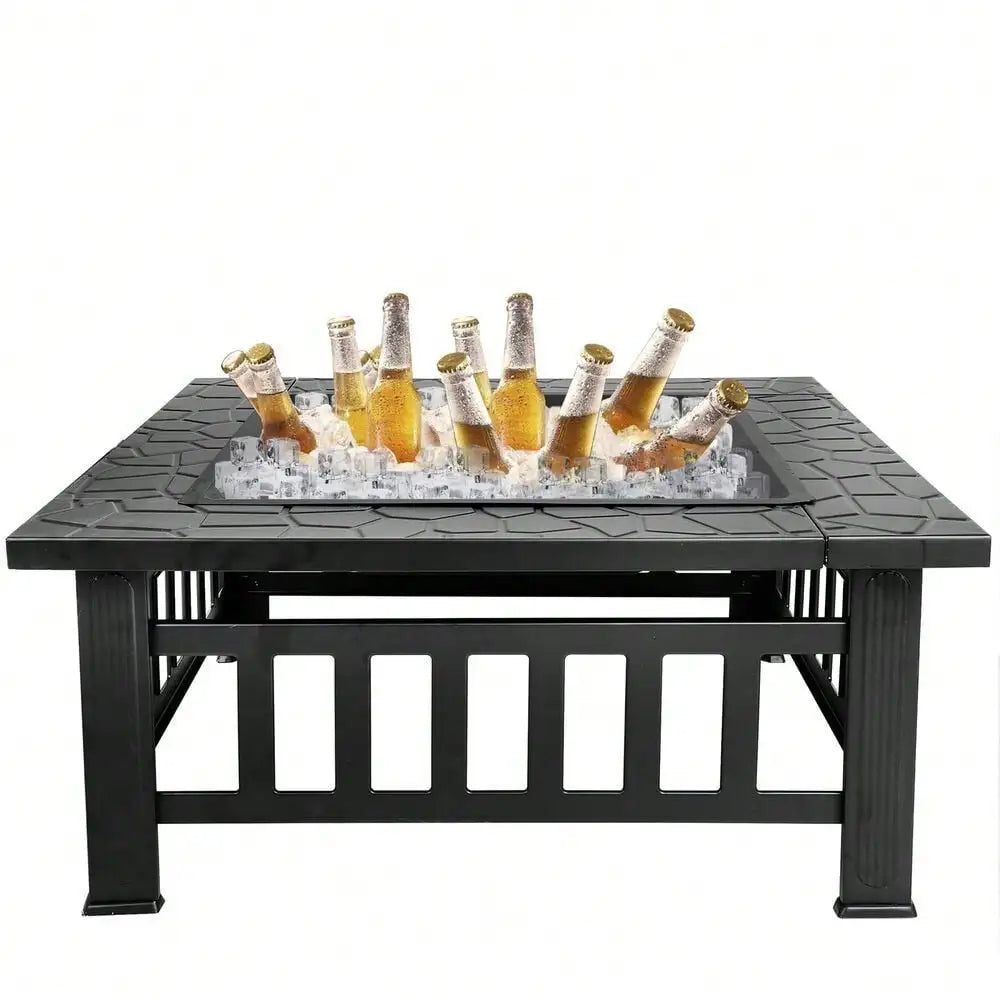 32" Metal Firepit Backyard Patio Garden
