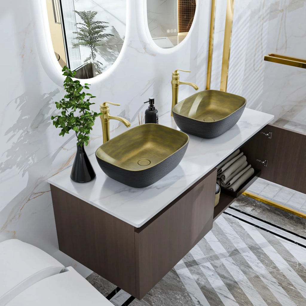 Floating Bathroom Vanity Sink Combo Wall Cabinet