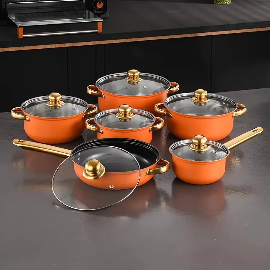 12-Piece Nonstick Fry Pan Set - Stainless Steel