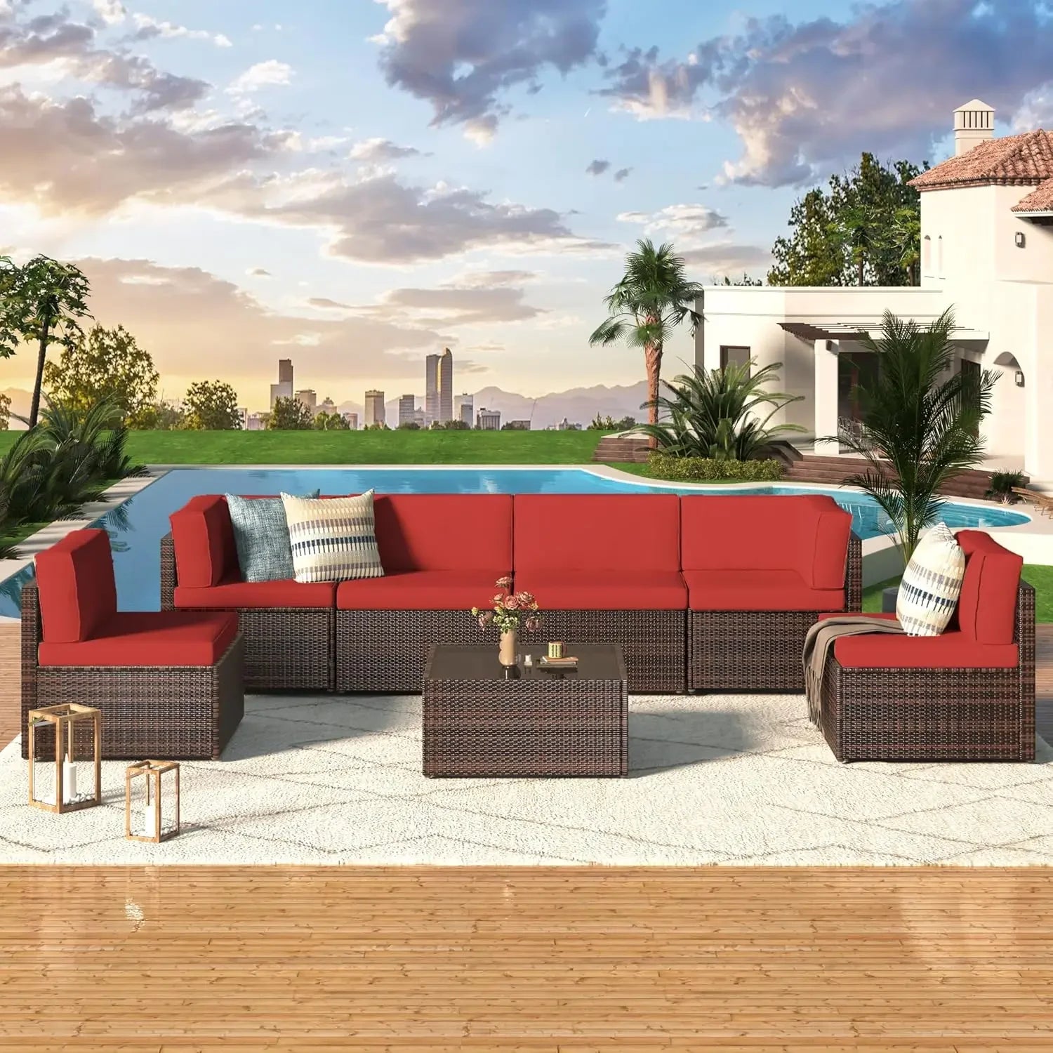 7 Piece Outdoor Patio Furniture Set