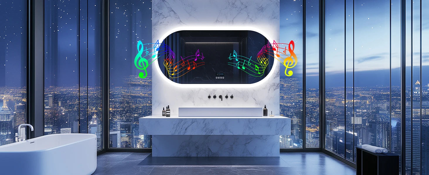 Lighted Bluetooth Bathroom Mirror Led Backlit