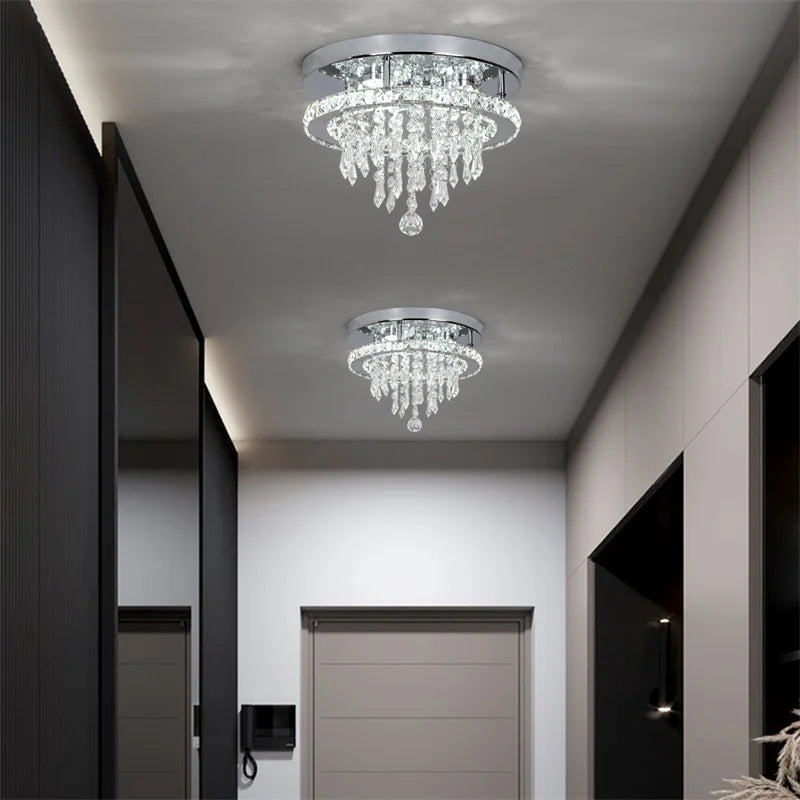 Crystal Ceiling Lamp Smart Led  Chandelier Remote Control