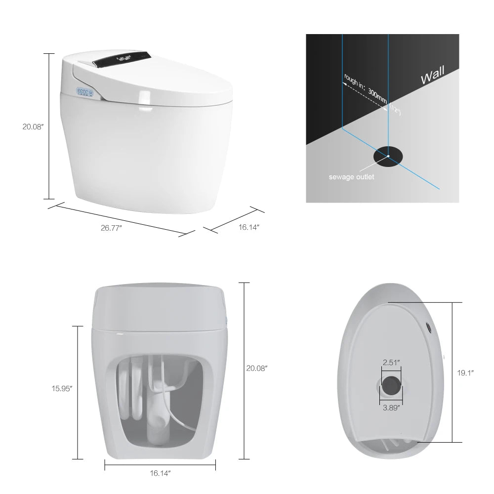 Smart Toilets with Heated Bidet Seat.