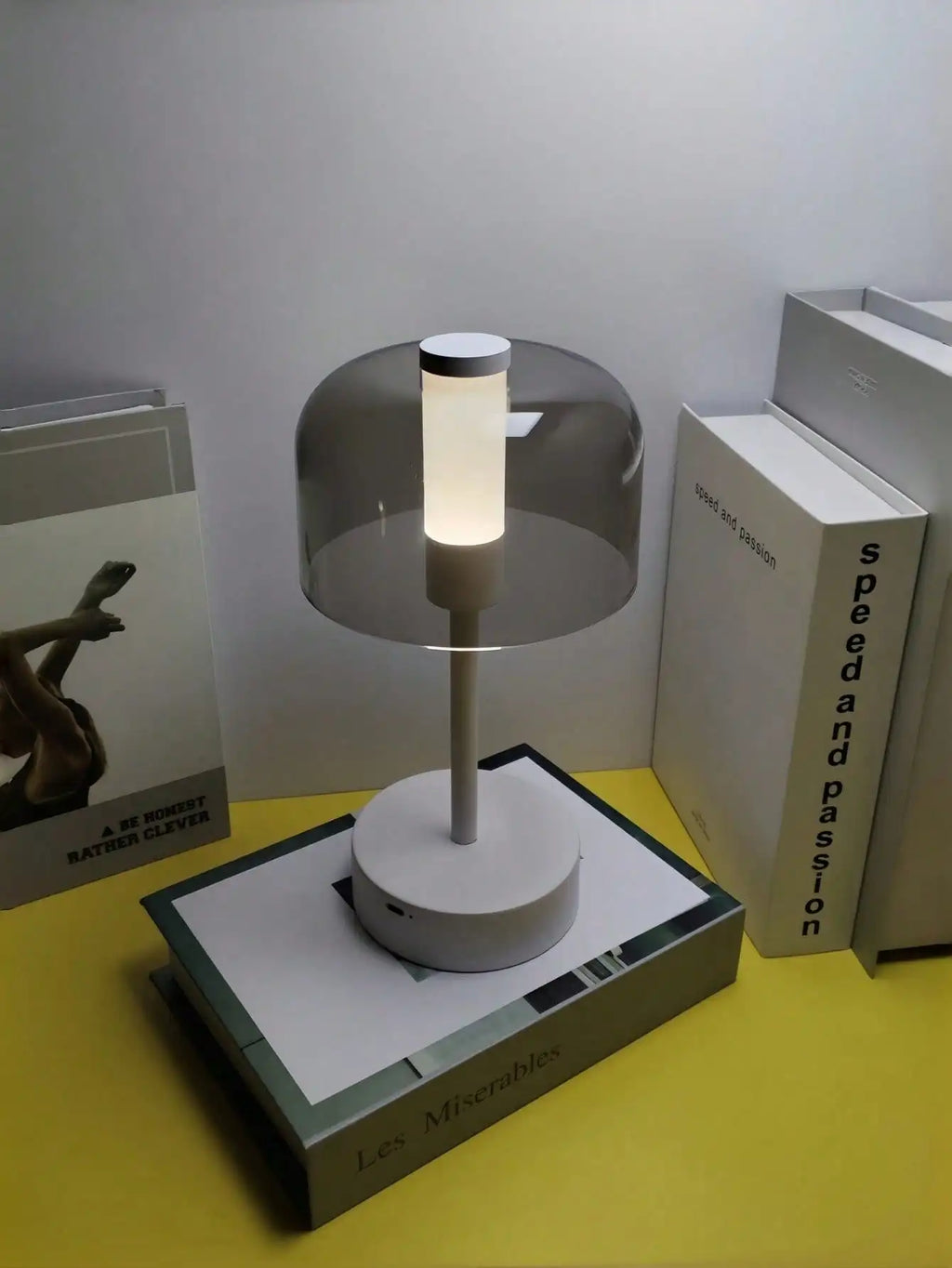 1PC Metal & Acrylic USB Rechargeable LED  3-Color Dimmable
