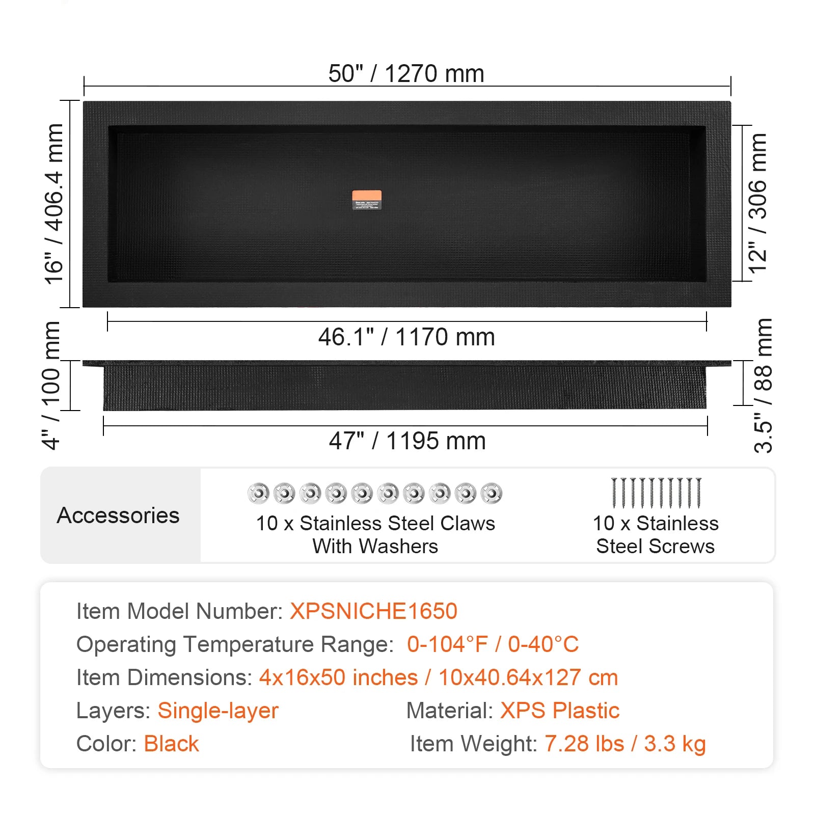 Shower Niche Ready for Tile Shelf Organizer