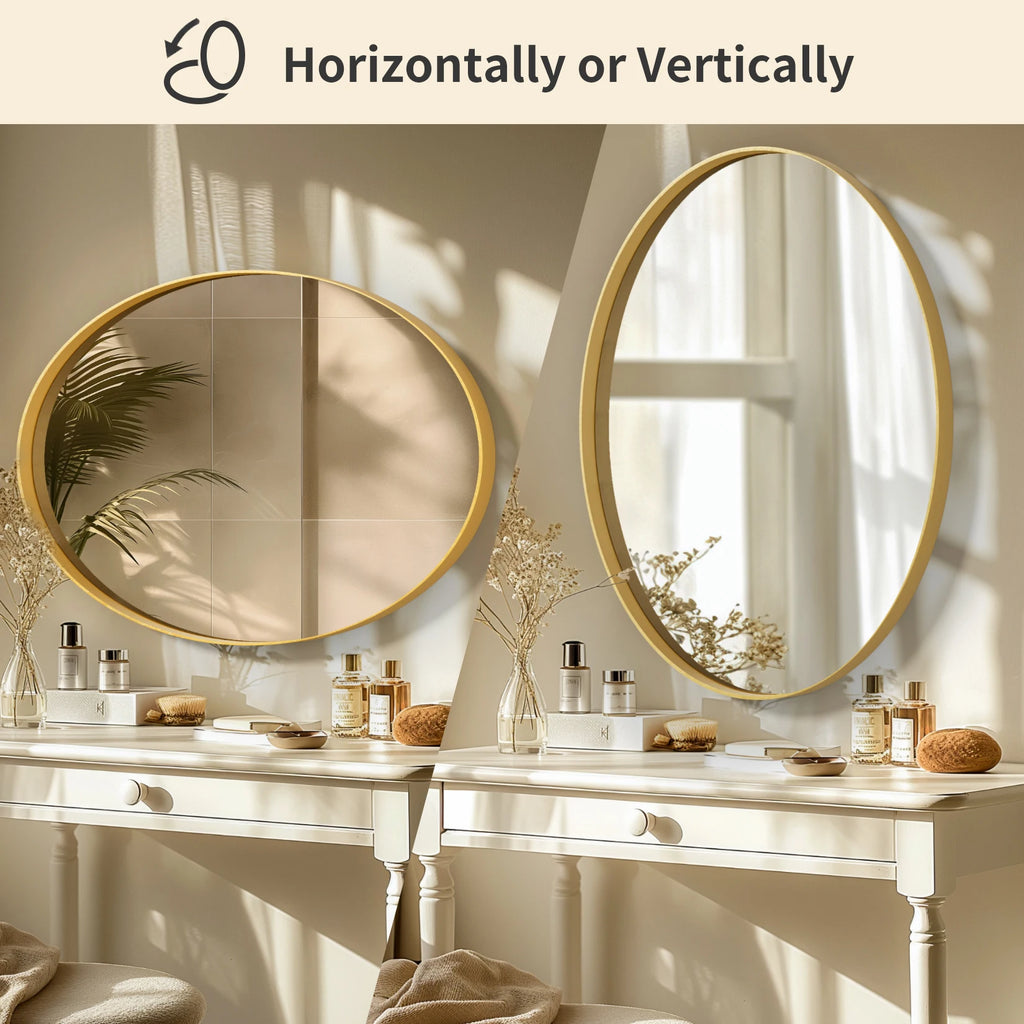 Bathroom, Gold Framed Mirror for Wall