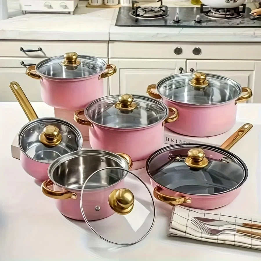 12-Piece Nonstick Fry Pan Set - Stainless Steel