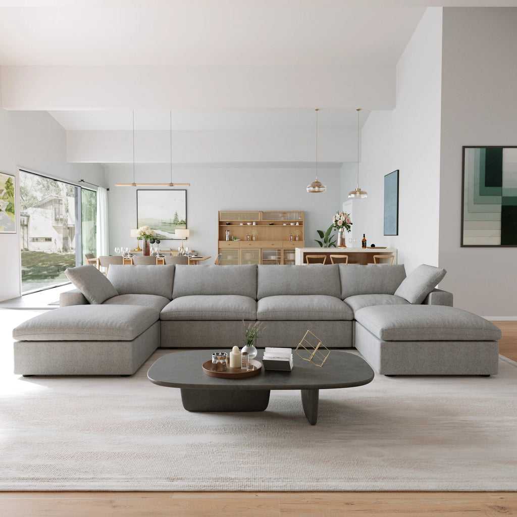 Convertible Cloud Couch 6-Seats U-Shaped Couches
