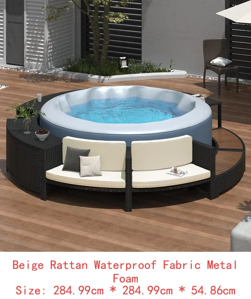 Rattan Sofa Set with Storage, Mini Sofa