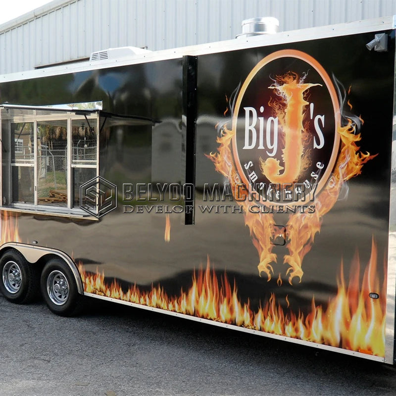 Customized Fast Food Trailer Dot Hotdog Pizza Burger