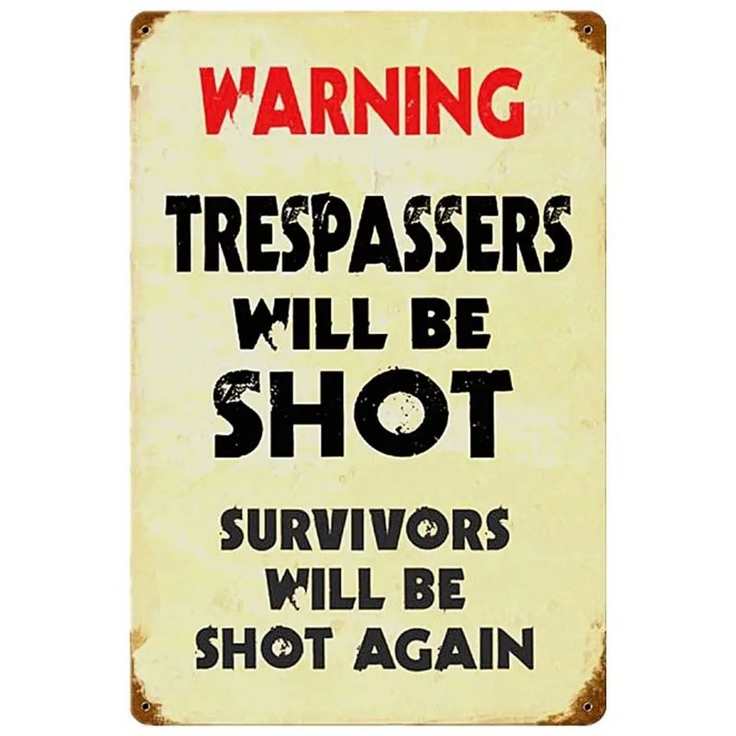 Warning Metal Tin Signs Wall Decoration