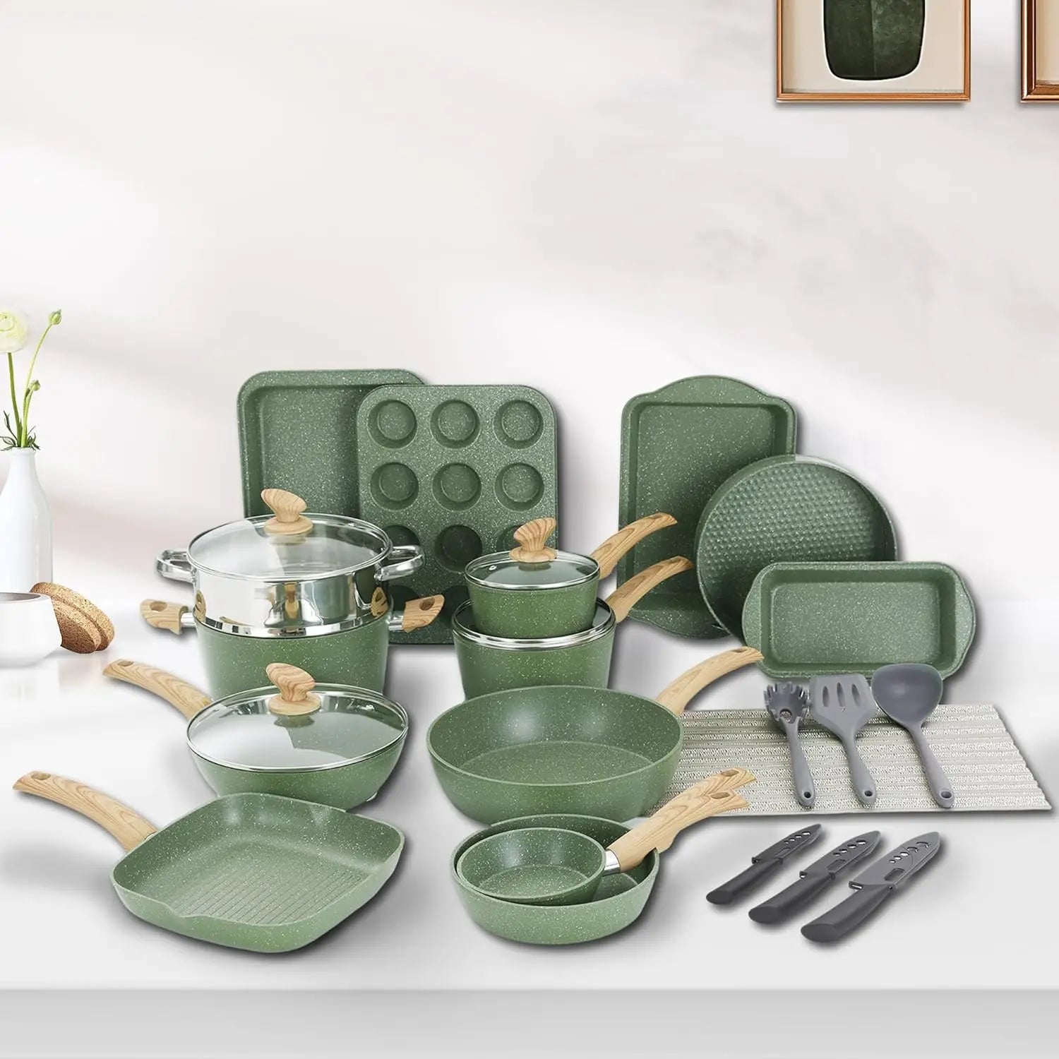 30-Piece Non-Stick  Cookware , Induction