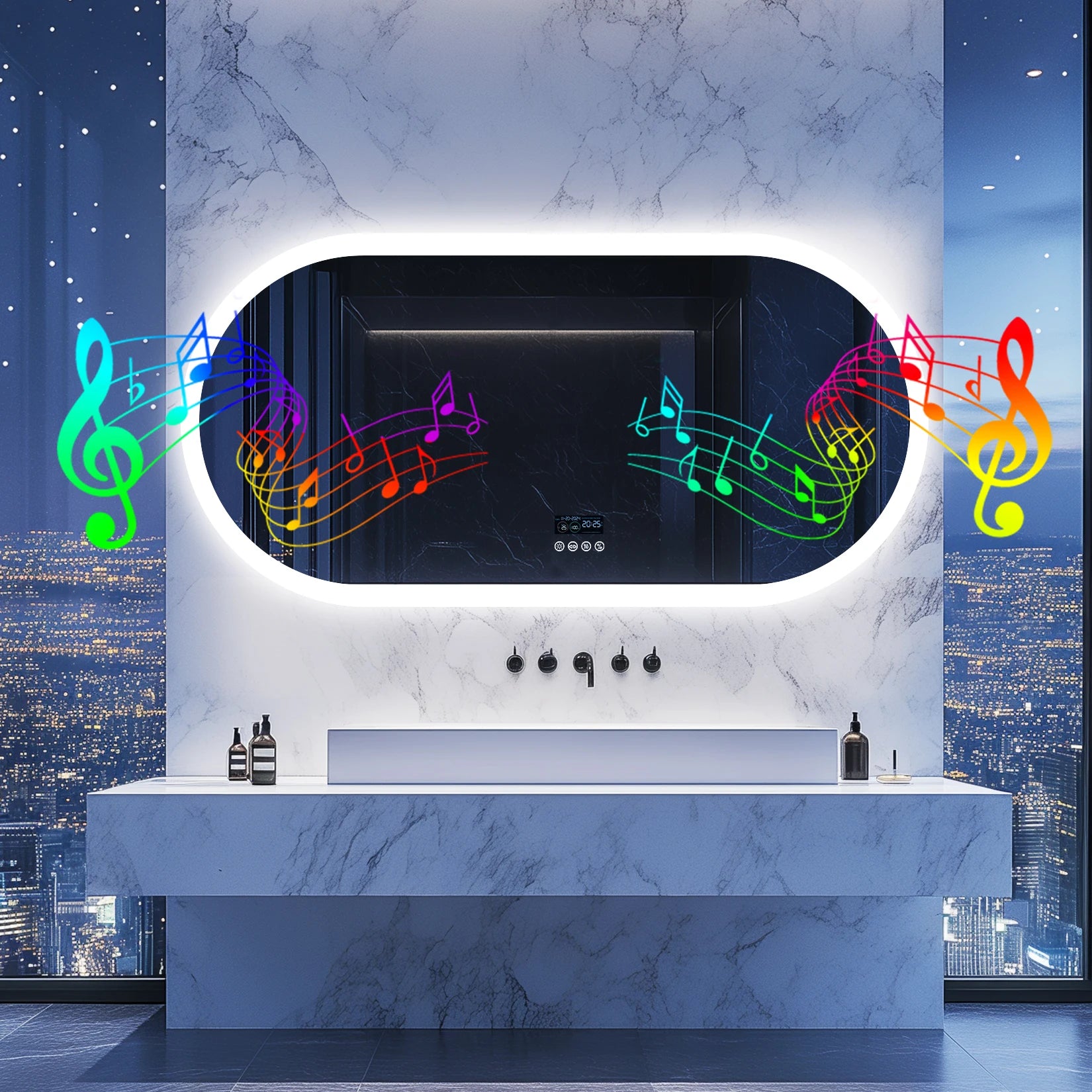 Lighted Bluetooth Bathroom Mirror Led Backlit
