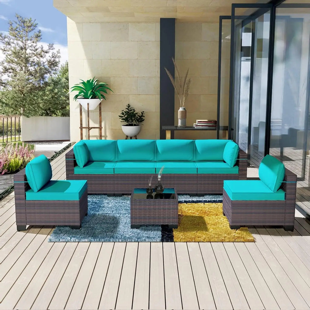7 Pieces Outdoor Patio Furniture Set,Sectional