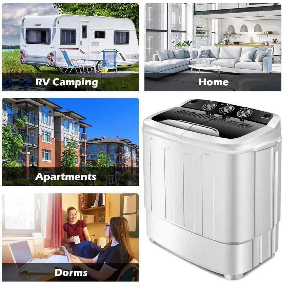 Portable Compact 13 Lbs Mini Twin Tub Washing Machine