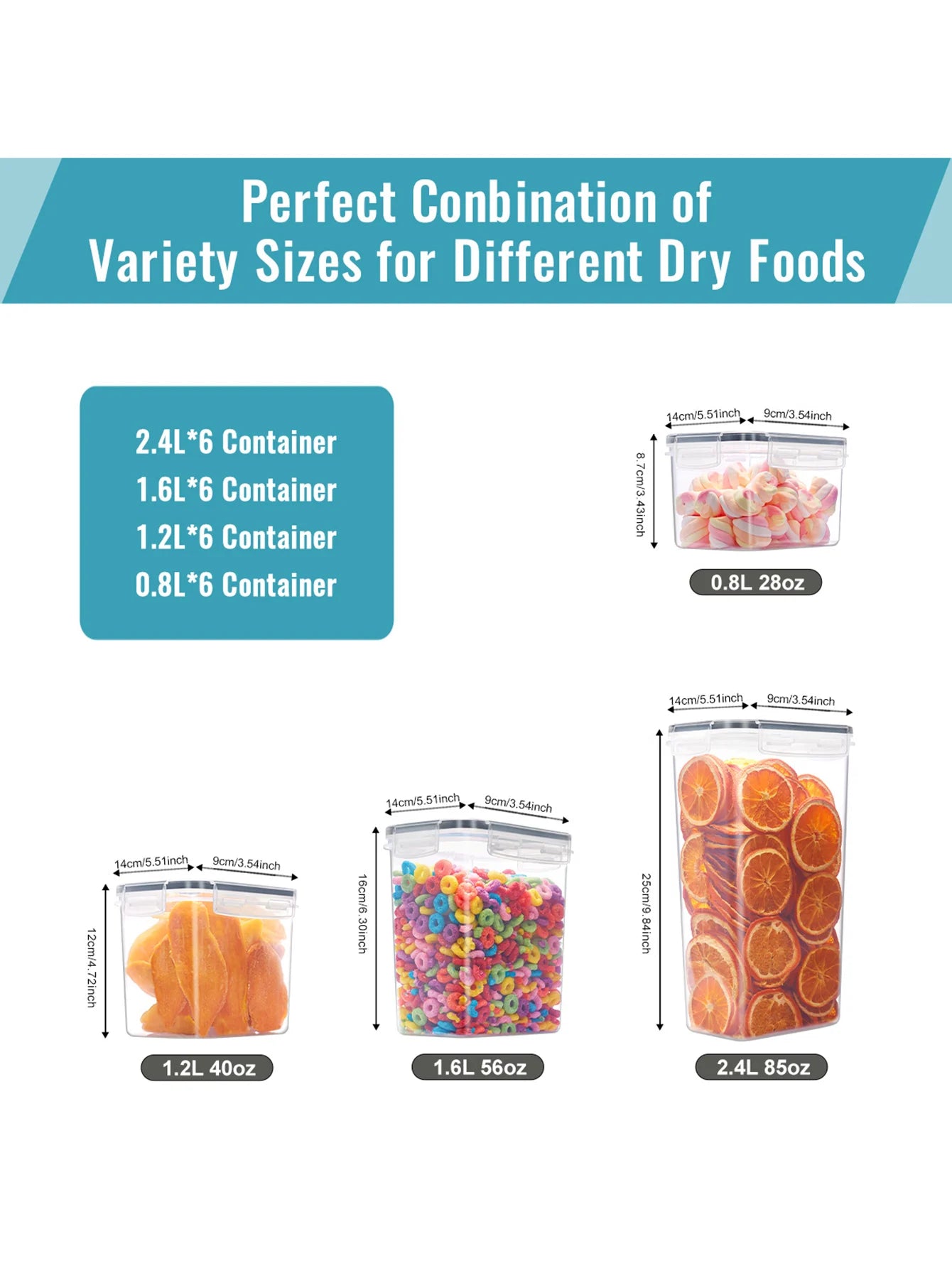 24pcs  Kitchen Sealed Storage Set Dry Food