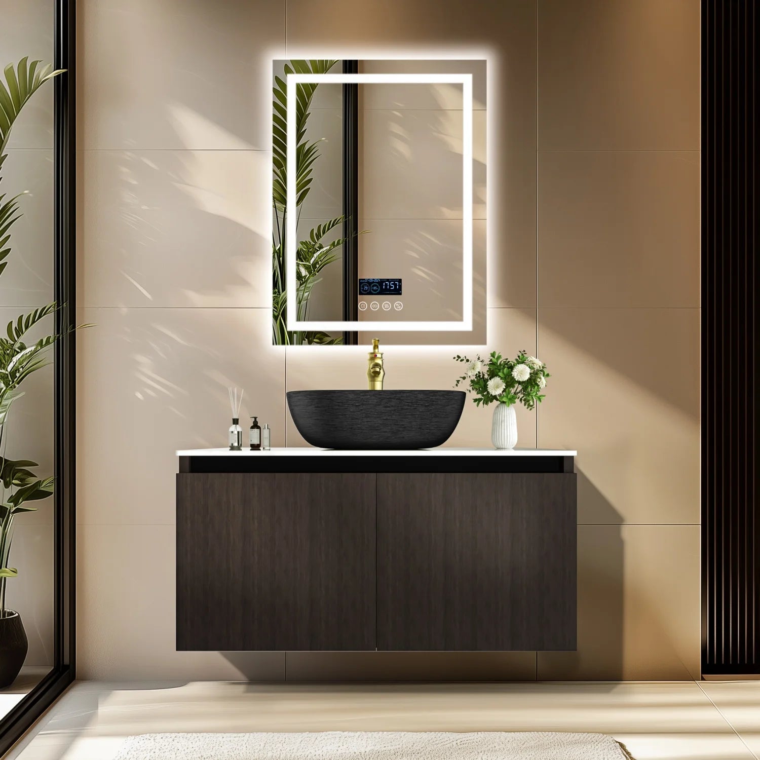 Floating Bathroom Vanity Sink Combo Wall Cabinet