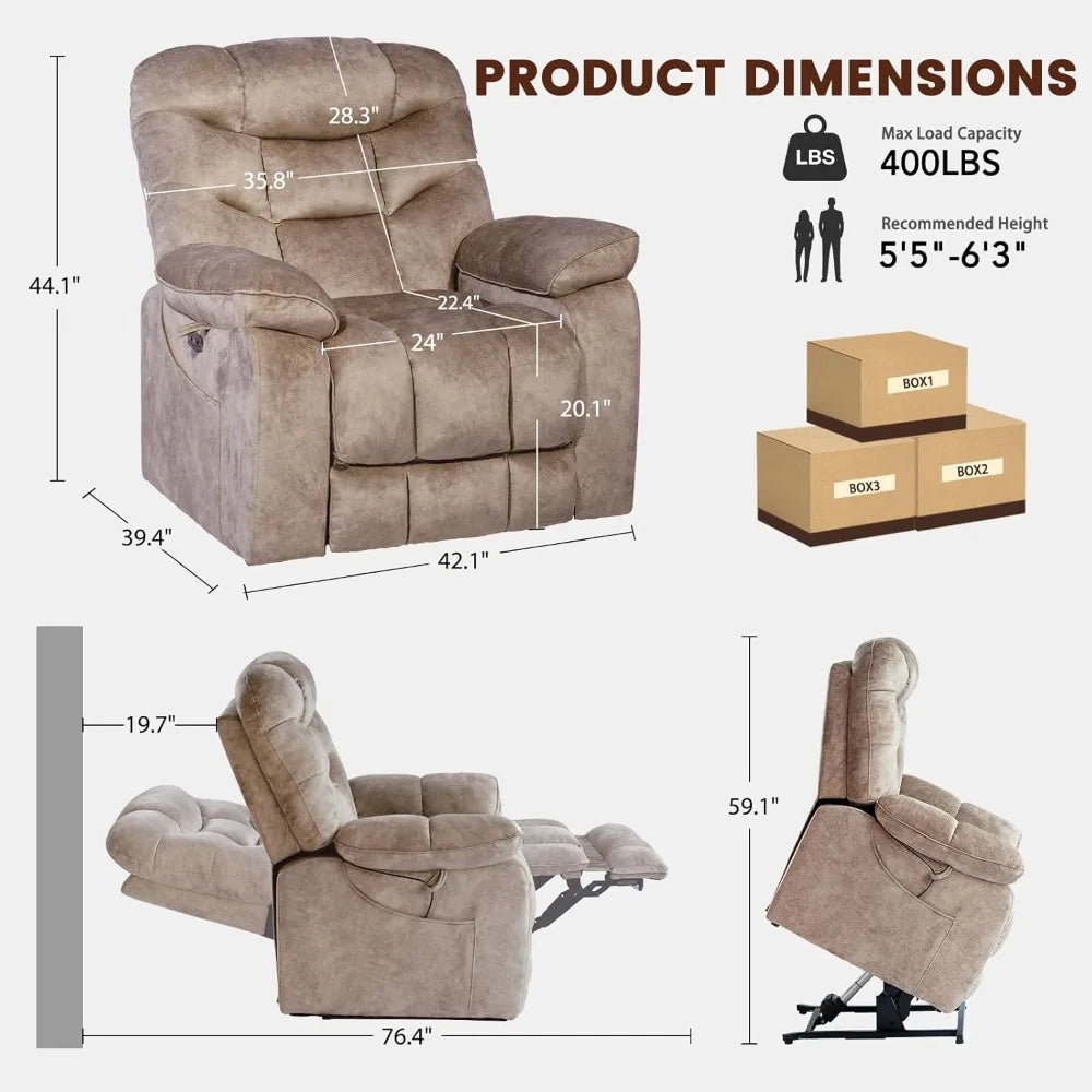 Large Power Lift Recliner Chair Heat And Massage